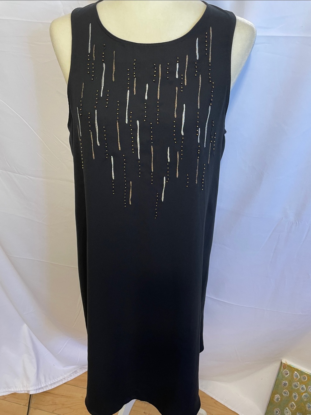 Apt. 9 Black Embellished Halter Sheath Dress.